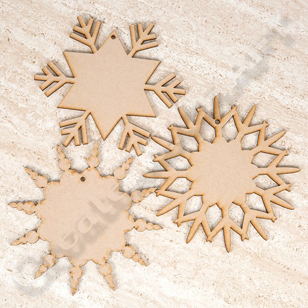 3d Wooden Christmas Snowflakes Pk 3 Anna Marie Designs