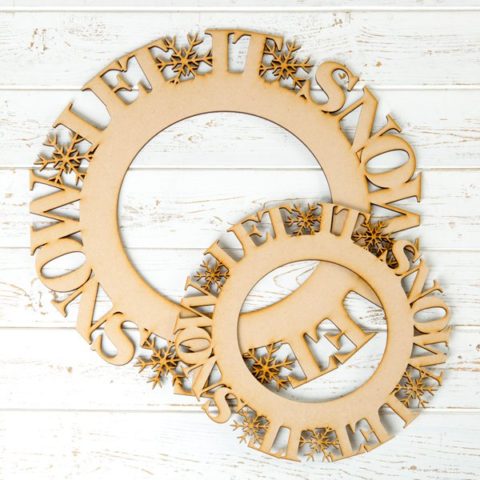 Mdf Let It Snow Wreath - Large & Small Multibuy - Anna Marie Designs