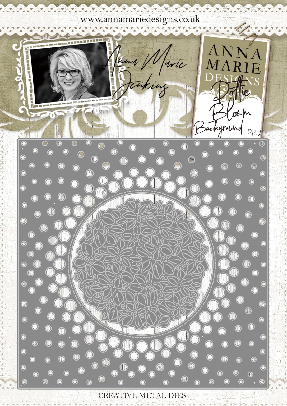 Anna Marie's - Dottie Bloom Background Die Set - PK 2 - BRAND NEW ...